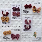 【受注生産】ヘアピン/ヘアクリップ 2個 ( かぎ編み ベビー キッズ ) ≫ リボンヘアクピン、ちょうちょヘアピン、フラワーヘアピン