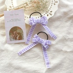 ꫛᥱꪝ ＊d'ange ＊ ギンガムチェック柄リボン　ヘアゴム 2個セット