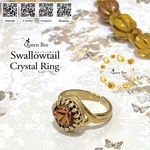 鉱石アゲハの導き-Swallowtail Crystal Ring-【スモーキートパーズ】