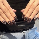 【No.20】ニュアンス アート ネイルチップ ブラウン ブラック ブルー 水色 茶色 黒 クール 成人式 前撮り 振袖 大人 お洒落 シンプル 秋 冬 つけ爪