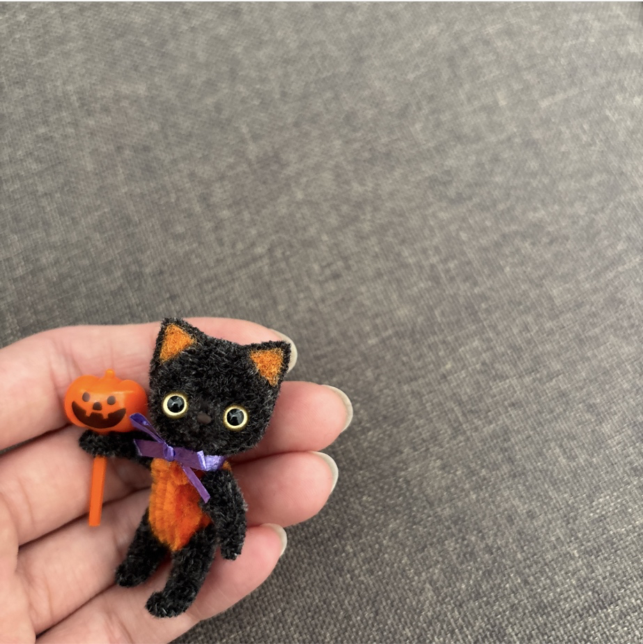 二足歩行 クリスマス黒猫ちゃん モールアート モールベア - rim0130rim