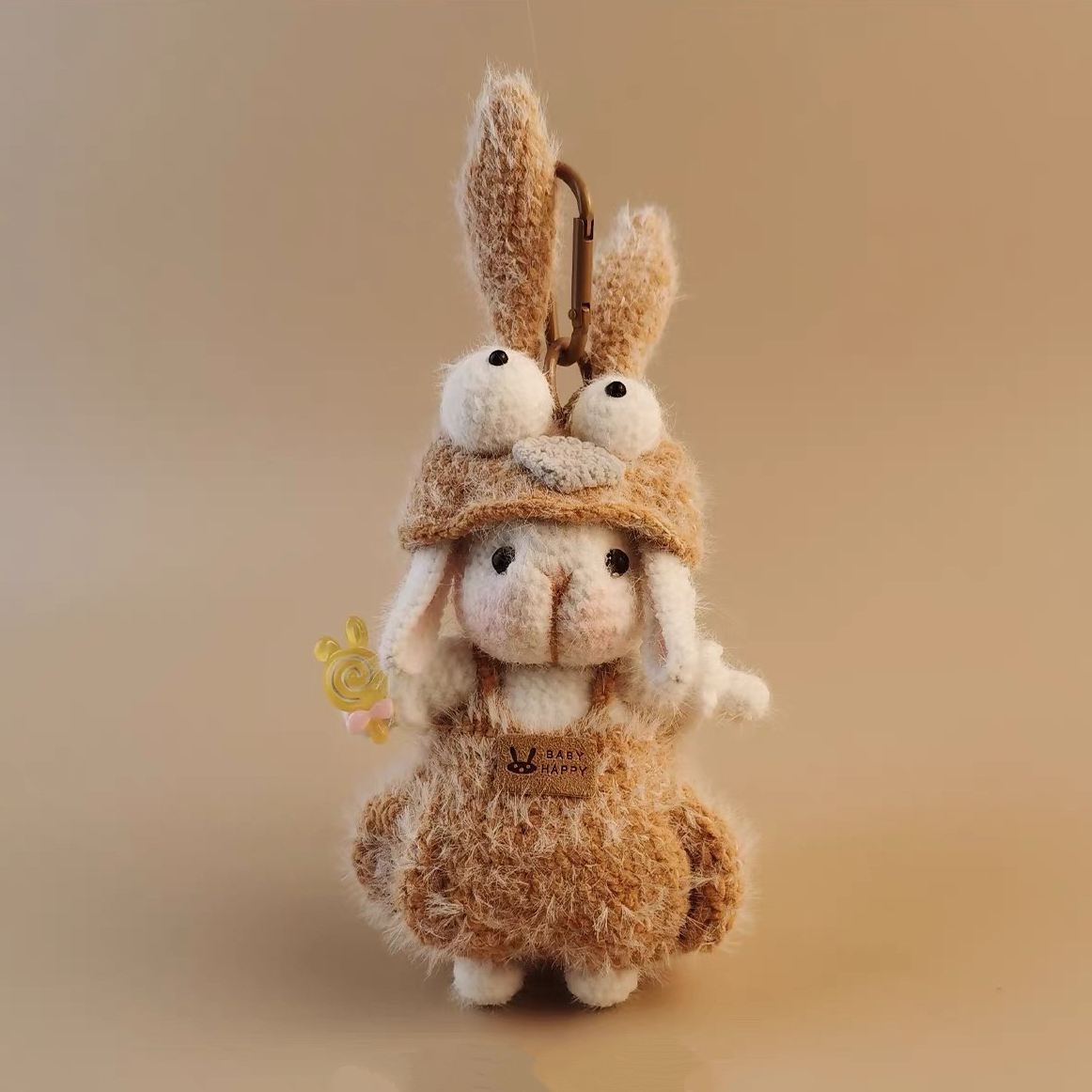 毛糸 手作り 編みぐるみ人形 キーホルダー バッグチャーム 誕生日プレゼント 卒業祝い 手作りの贈り物brown 1体