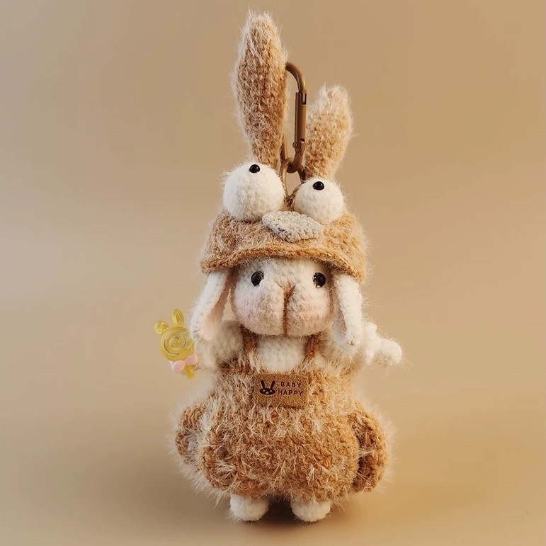 毛糸 手作り 編みぐるみ人形 キーホルダー バッグチャーム 誕生日プレゼント 卒業祝い 手作りの贈り物brown 1体