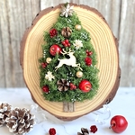 【早割】＊新作＊真っ赤なりんごとトナカイのクリスマスハーフツリー