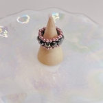 【pote ring👌🏻】 ピンク× ヘマタイト　ビーズリング