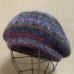 🎄SALE🌟新色✨マルチミックスのアルパカウールで編んだフワフワ♪ベレー帽/col.17