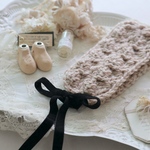 latte × black 𓏱 alpaca Knit × velvet ribbon hair band♥𓈒𓏸