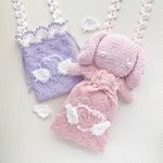 【2way】パールキルティング♡ウィングハートポシェット໒꒱ ぬいぐるみポシェット キッズポシェット