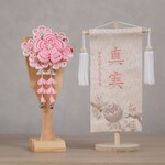 可愛い羽子板♪取り外し可能なチリメン髪飾り　ワンタッチ装着(七五三/卒業式/入園式/成人式)　