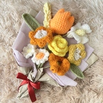 枯れない花束　毛糸の花束　フラワーブーケ　ハンドメイド