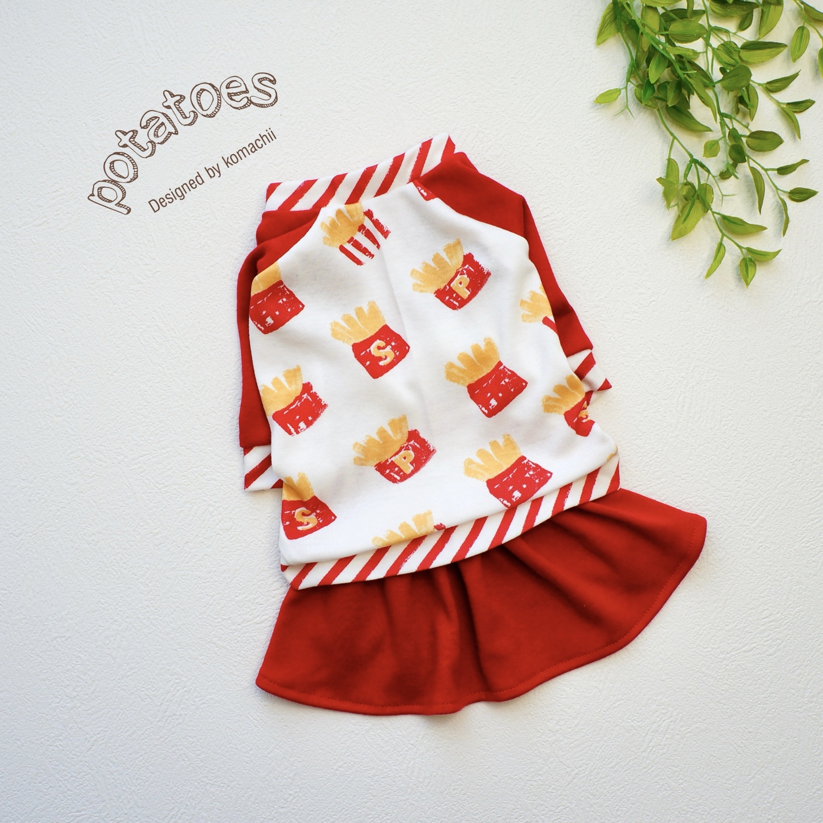 犬服】ミモザワンピース🌼サイズオーダー＆名入れ可