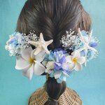 【カラー変更OK】プルメリア　スターフィッシュ　ヘッドドレス 花 髪飾り 結婚式　ホワイト ブルー リゾート