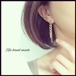 【特別価格】ゴールドチェーンの大人ピアス/ノンホールピアス