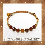 ［再販8］ヘソナイトガーネット　落ち葉🍂を花束にして　💐シングル　ワイヤーブレスレット　天然石　#minne_new  Swarovski  #ガーネット#ヘソナイトガーネット
