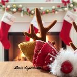 【わんちゃん用】クリスマスの魔法を運ぶ赤鼻のトナカイバレッタ