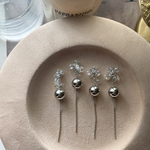 2pcs)4044)ビーズタッセル)rhodium#3t