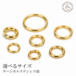 740★ゴールド SUS316Lステンレス丸カン 5個販売 サージカルステンレス マルカン 〇カン 丸カン 丸環 丸リング