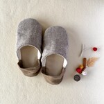 【ふっくら秋冬】シェットランドウールリネン okaeri！ふわふわルームシューズ 