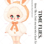 オリジナルステッカー　unichoco様デザイン　キュートガール　アニマルガール　ミニガール　コラージュ素材　新作　9枚セット