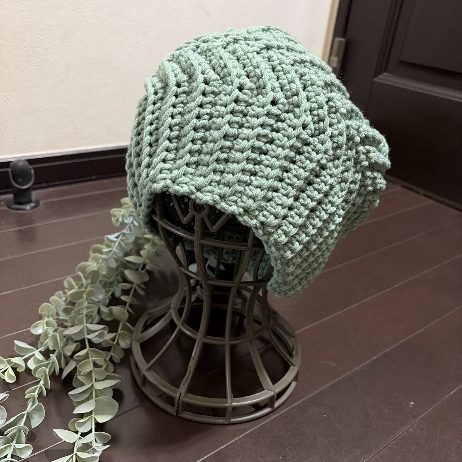 ☆手編み レインボー カラー ファー付 フワフワ♡ 円座 ☆ - GONQUE'S