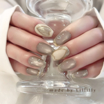 no.248 Sparkle Heart 🥂🤍　フレンチネイル　フラッシュネイル　マグネットネイル　ハート　ビジュー　前撮り　ブライダル　成人式　デート　オフィス