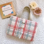 送料無料✨‼︎ New*内側くすみver. 受注生産　《グリーン×レッド》ハートのキルティング♡レビューブックカバー　