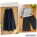 natural*ワッシャーワイドパンツ**ブラック