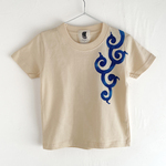 キッズ 唐草柄Tシャツ ナチュラル 手描きで描いた唐草柄Tシャツ 和柄 和風