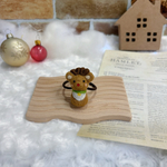 羊毛フェルト トナカイのヘアゴム ( トナカイ クリスマス パッチンピンへの変更可 )