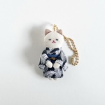 きもの猫　バッグチャーム　ドールチャーム