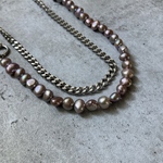 ーGraceー　gray long pearl necklaceー　サージカルステンレス　パールネックレス　オケージョン　パール　ロングネックレス