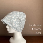 送料無料＊handmadeリップル帽子〈violetグレー〉ケアキャップ　医療用帽子　ケア帽子　医療用帽子　脱毛症