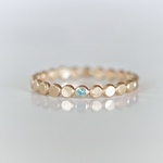 パライバトルマリン ドットリング 14kgf ピンキーリング対応 10月誕生石 重ねづけ ご褒美 ギフト