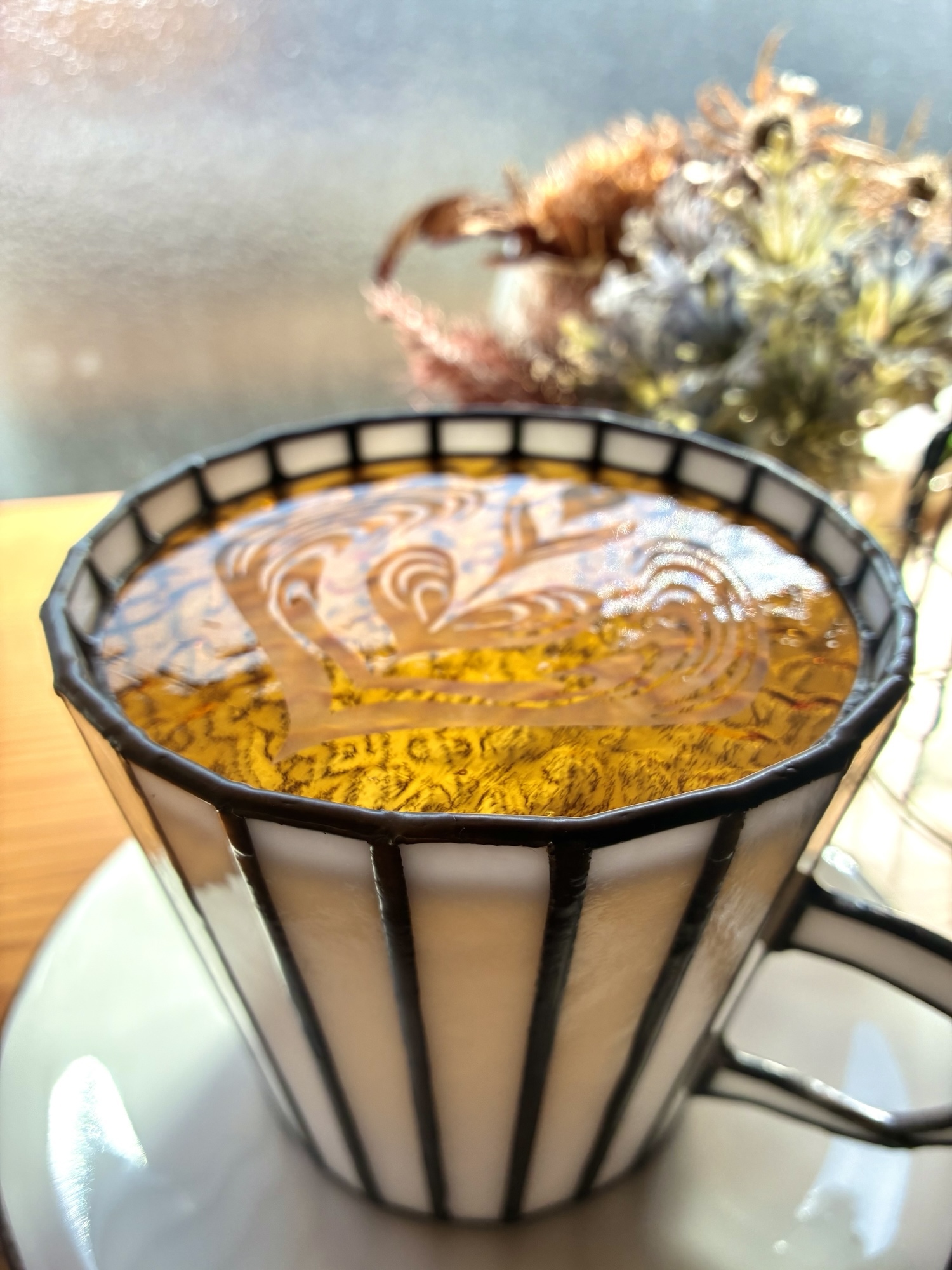 受注制作】ステンドグラス コーヒーカップランプ ステンドグラス