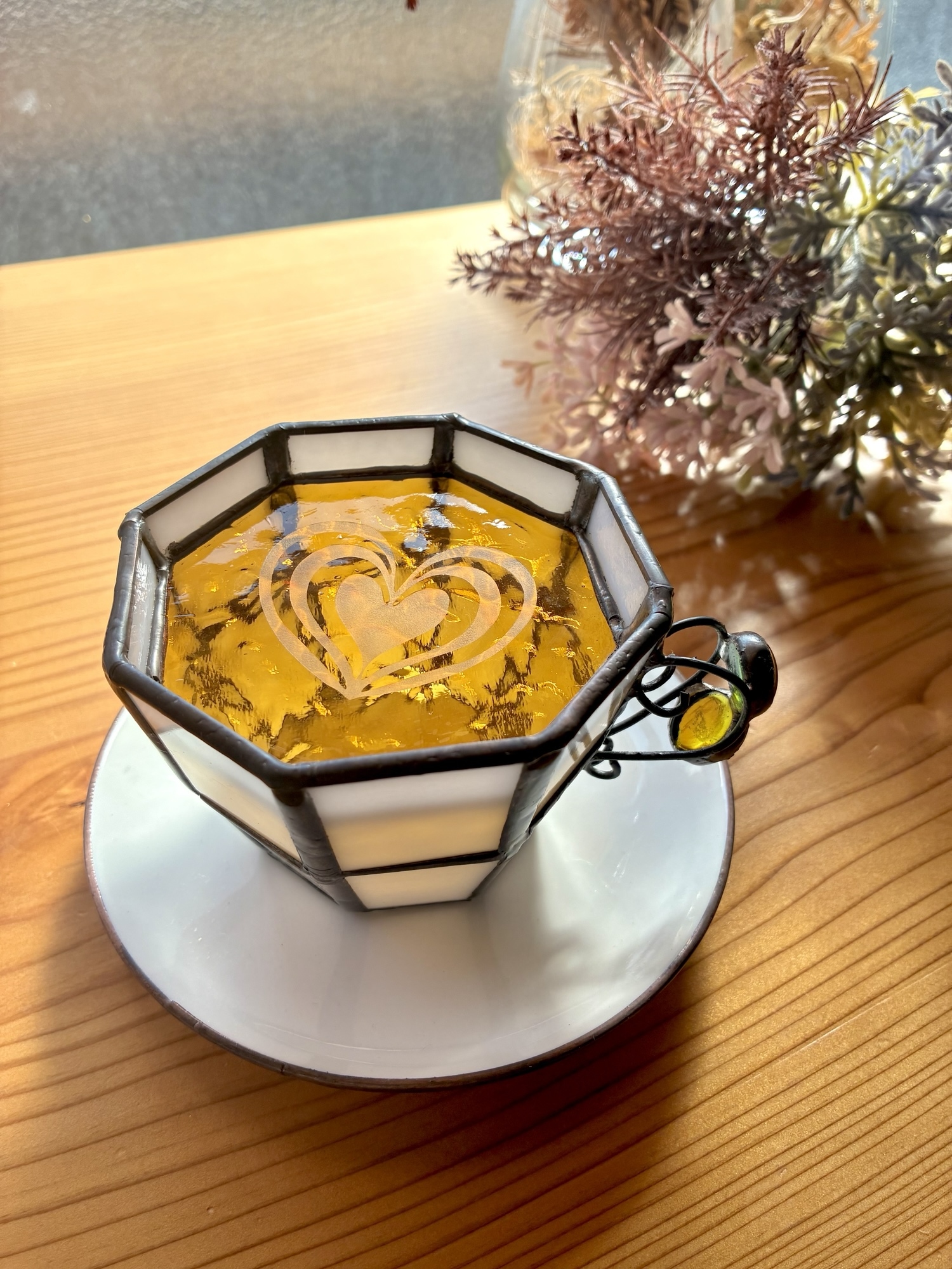 受注制作】コーヒーカップランプmini ✴︎ ステンドグラス レトロ