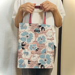 ちょっとそこまで☆少し大きめエコバッグ♪スモーキーな北欧風花柄