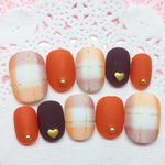 RUNA♪ハロウィンオレンジブランケットネイルチップ