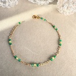 グリーンオニキス･ペリドット 新芽のような ブレスレット