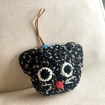 猫さんのミニミニ巾着ポーチ/毛糸バッグ/コスメ/ニャンコ/カラビナ