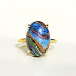 レインボーカルシリカリング11号　オーバルカボション　メキシコ産　大粒