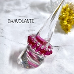 ビーズリング…ショッキングピンク指輪No.93