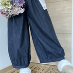 再販❤️【ダボ可愛♡】ぽわんとパンツ🎈大人可愛い🩷濃いめのストレッチデニム生地