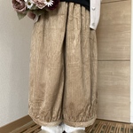 人気❤️☘️【ダボ可愛♡】ぽわんとパンツ🎈大人可愛い🩷太畝コーデュロイ：ベージュ