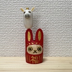 うさぎだるま+白馬