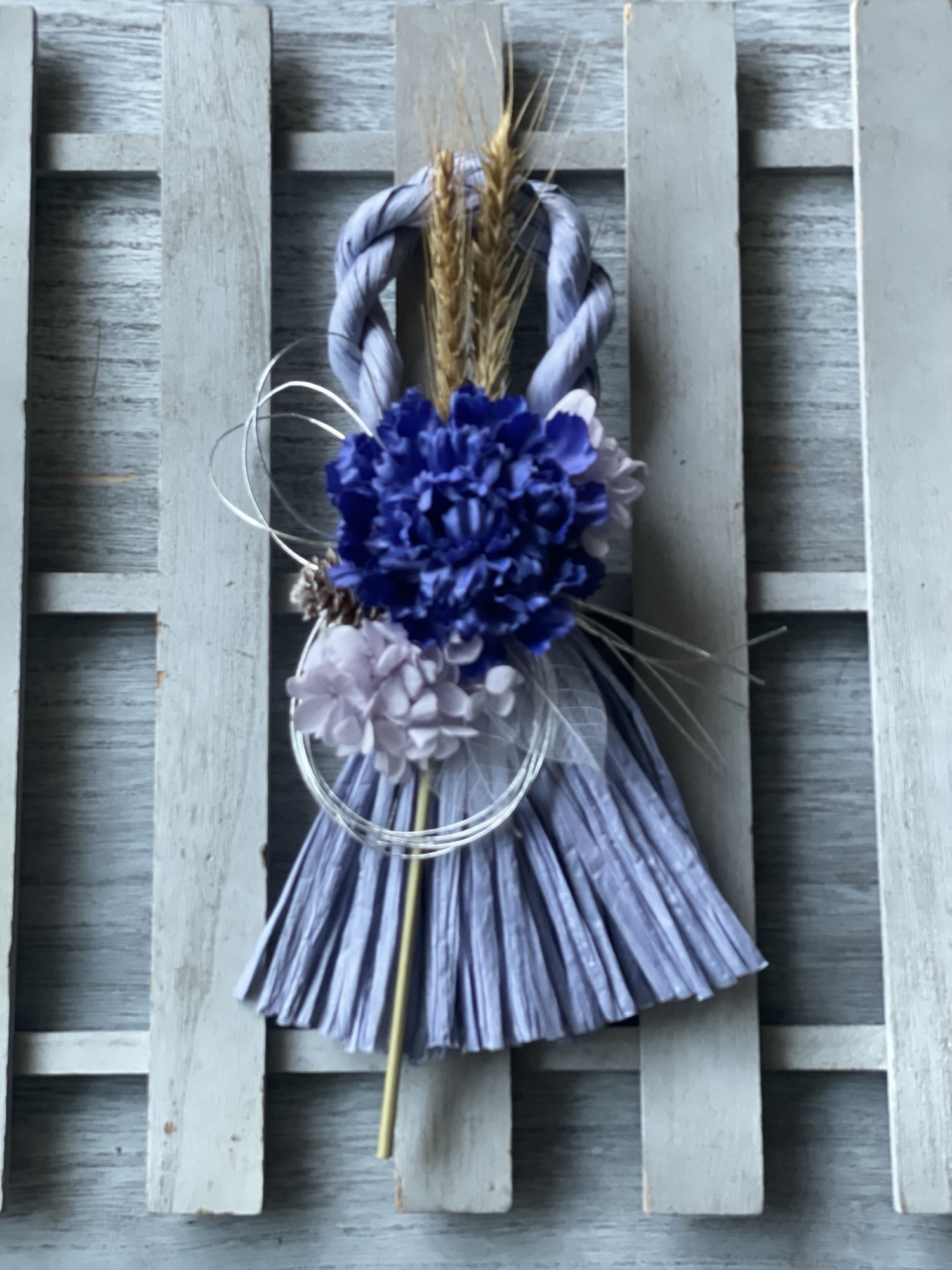 2025お正月のお飾り しめ縄リース 紫 グレーしめ縄タッセル型2025 しめ縄リース 年越し お正月飾り