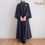 卒業入学にも◎洗えるセットアップ　フリルカラーフレアスリーブブラウス＆サーキュラースカート