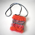 【オーダー品】カラフルスマホポシェット　パラコード　赤　オレンジ