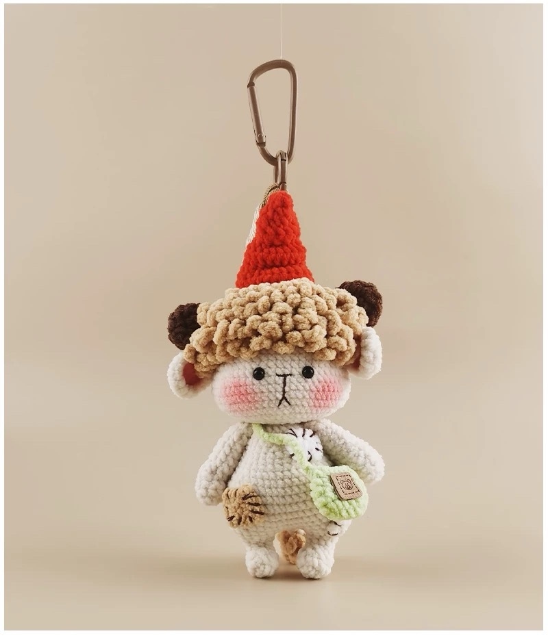 毛糸 手作り 編みぐるみ人形 キーホルダー バッグチャーム 置物 誕生日プレゼント卒業祝い手作りの贈り物1体