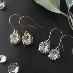 14kgf 大きめ♪ 一粒ピアス スワロフスキークリスタルピアス or イヤリング