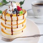 キャラメルナッツの６段パンケーキ♪